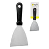 REGENT ANGLED GRIDDLE SCRAPER ST STEEL WITH BLACK PP HANDLE, 240MM