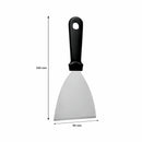 REGENT ANGLED GRIDDLE SCRAPER ST STEEL WITH BLACK PP HANDLE, 240MM