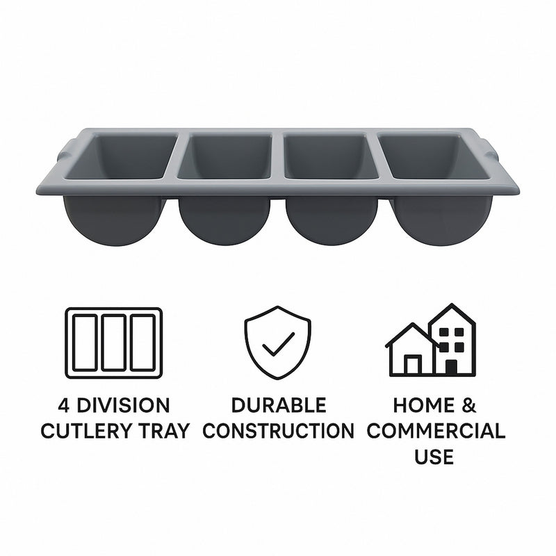 REGENT CUTLERY TRAY 4 DIV. GREY, 540X300MM