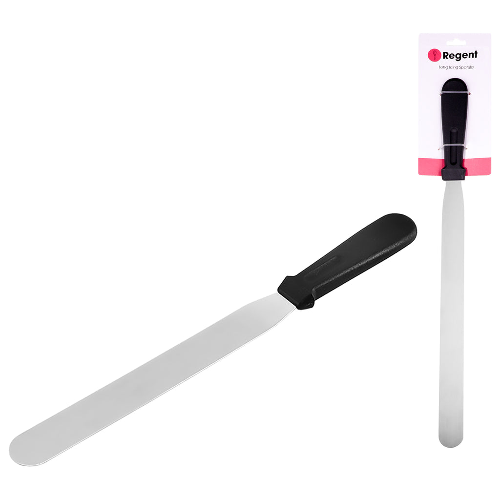 REGENT ICING SPATULA LONG WITH PP BLACK HANDLE, (372X30X15MM)