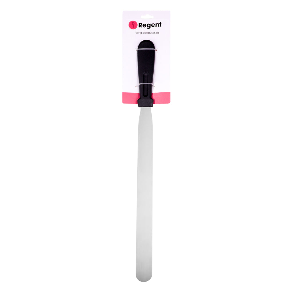 REGENT BAKEWARE ICING SPATULA LONG WITH BLACK PP HANDLE, 420MM