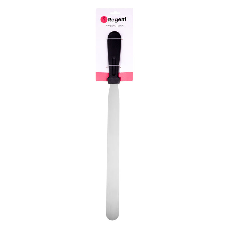 REGENT BAKEWARE ICING SPATULA LONG WITH BLACK PP HANDLE, (420X30X15MM)