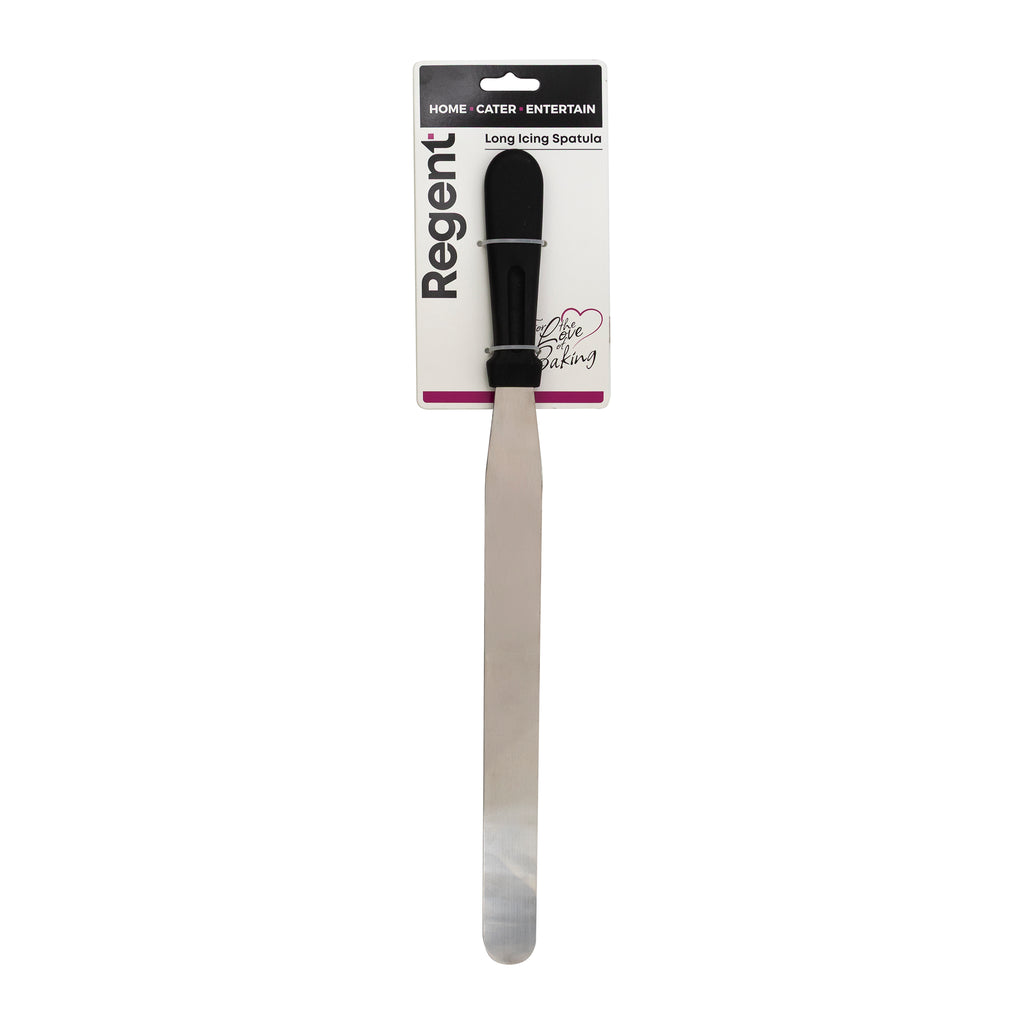 REGENT BAKEWARE ICING SPATULA LONG WITH BLACK PP HANDLE, 420MM