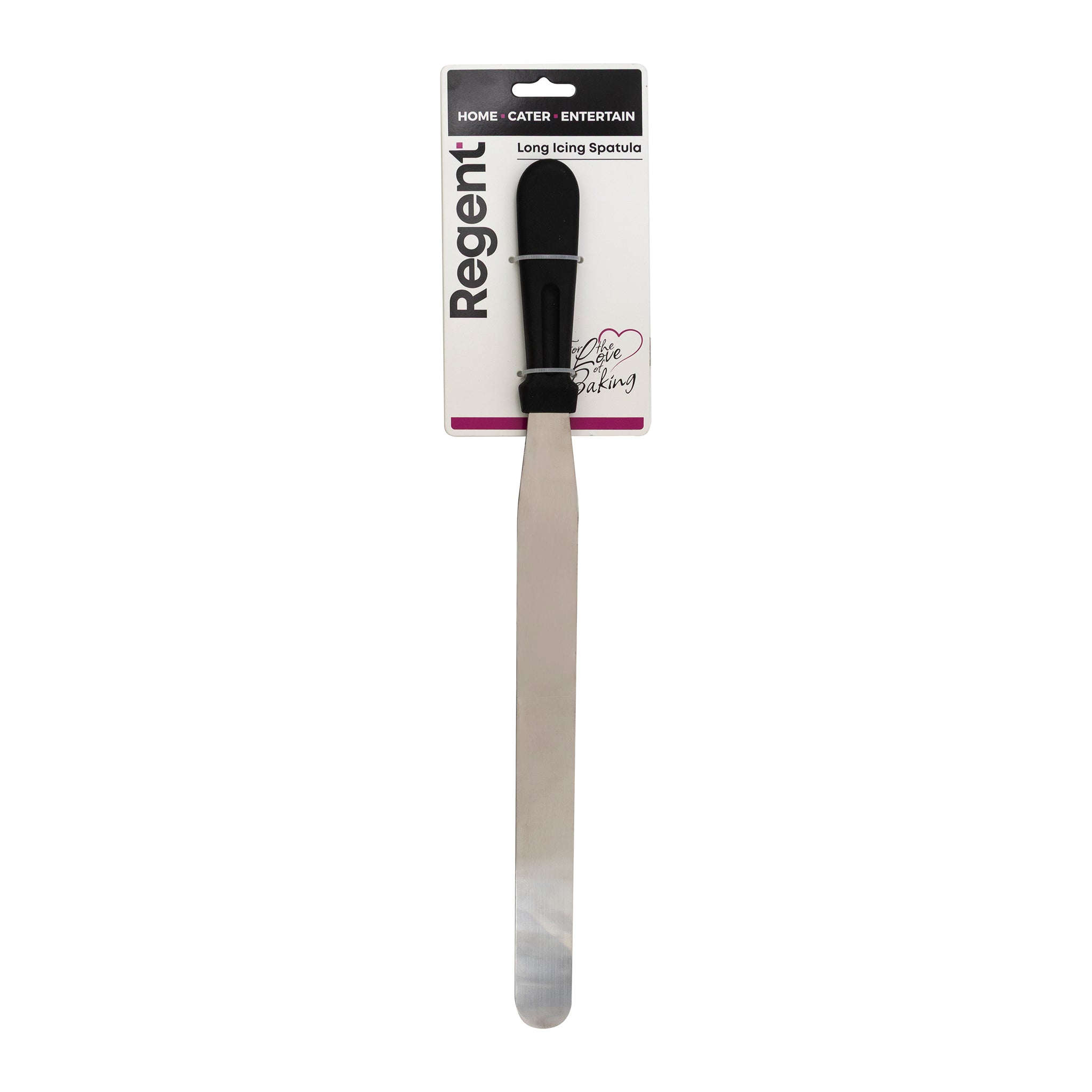REGENT BAKEWARE ICING SPATULA LONG WITH BLACK PP HANDLE, 420MM