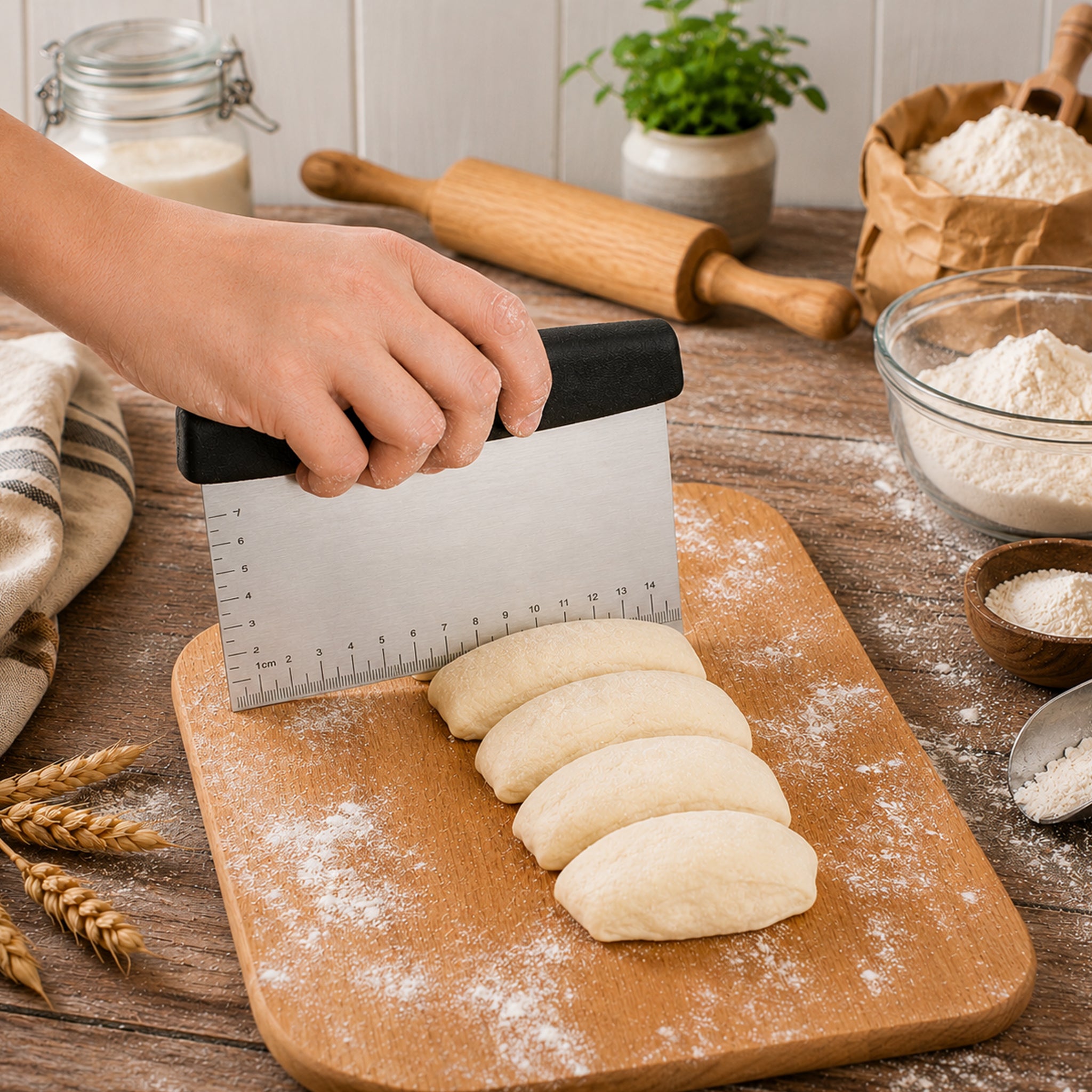 REGENT DOUGH SCRAPER STAINLESS STEEL AND PP HANDLE, 160MM