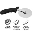 REGENT PIZZA CUTTER WITH PP PLASTIC BLACK HANDLE, 100MM DIA