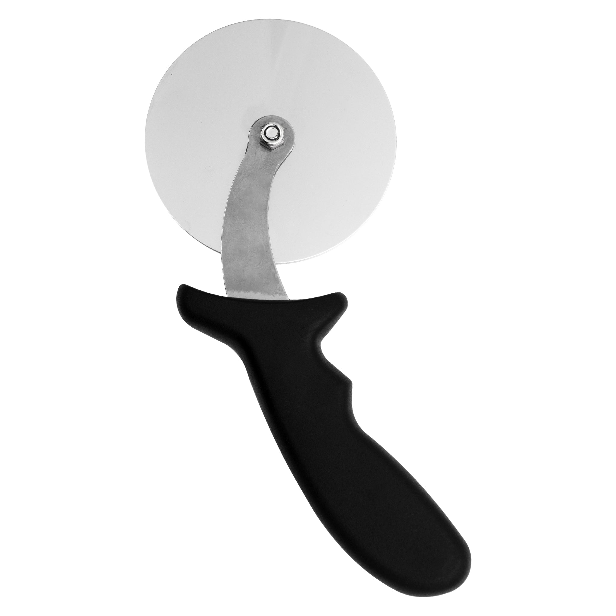 REGENT PIZZA CUTTER WITH PP PLASTIC BLACK HANDLE, 100MM DIA