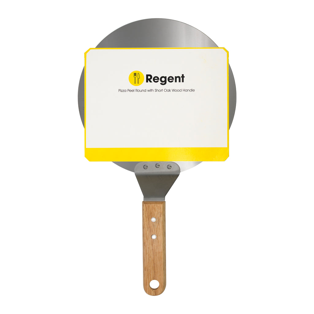 REGENT CATERING PIZZA PEEL ROUND ST STEEL WITH OAK HANDLE, 255MM DIA