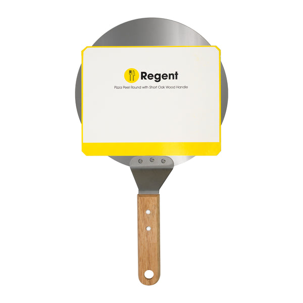 REGENT CATERING PIZZA PEEL ROUND ST STEEL WITH OAK HANDLE, 255MM DIA