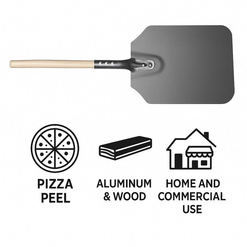 REGENT PIZZA PEEL ALUMINIUM WITH WOODEN HANDLE, 660MM