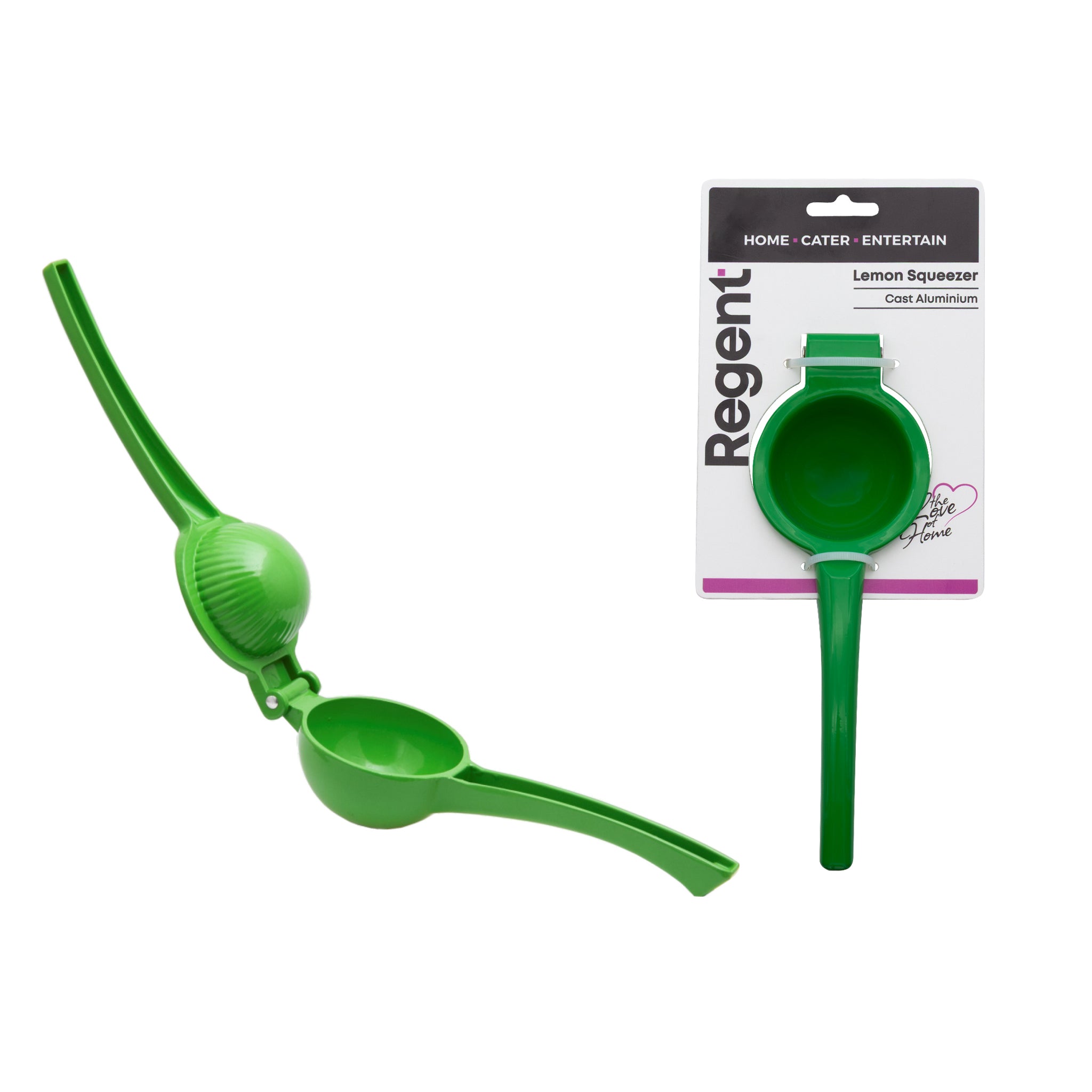 REGENT KITCHEN LEMON SQUEEZER CAST ALUMINIUM GREEN, 223X75MM