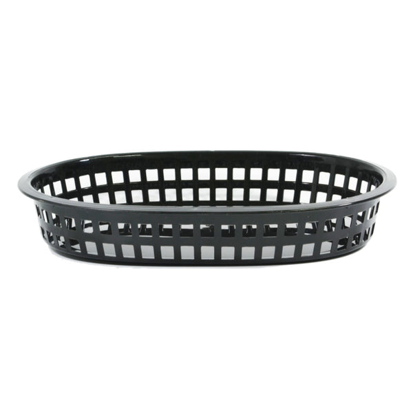 REGENT CATERING PLASTIC SERVING BASKET OVAL BLACK, (270X175X30MM)