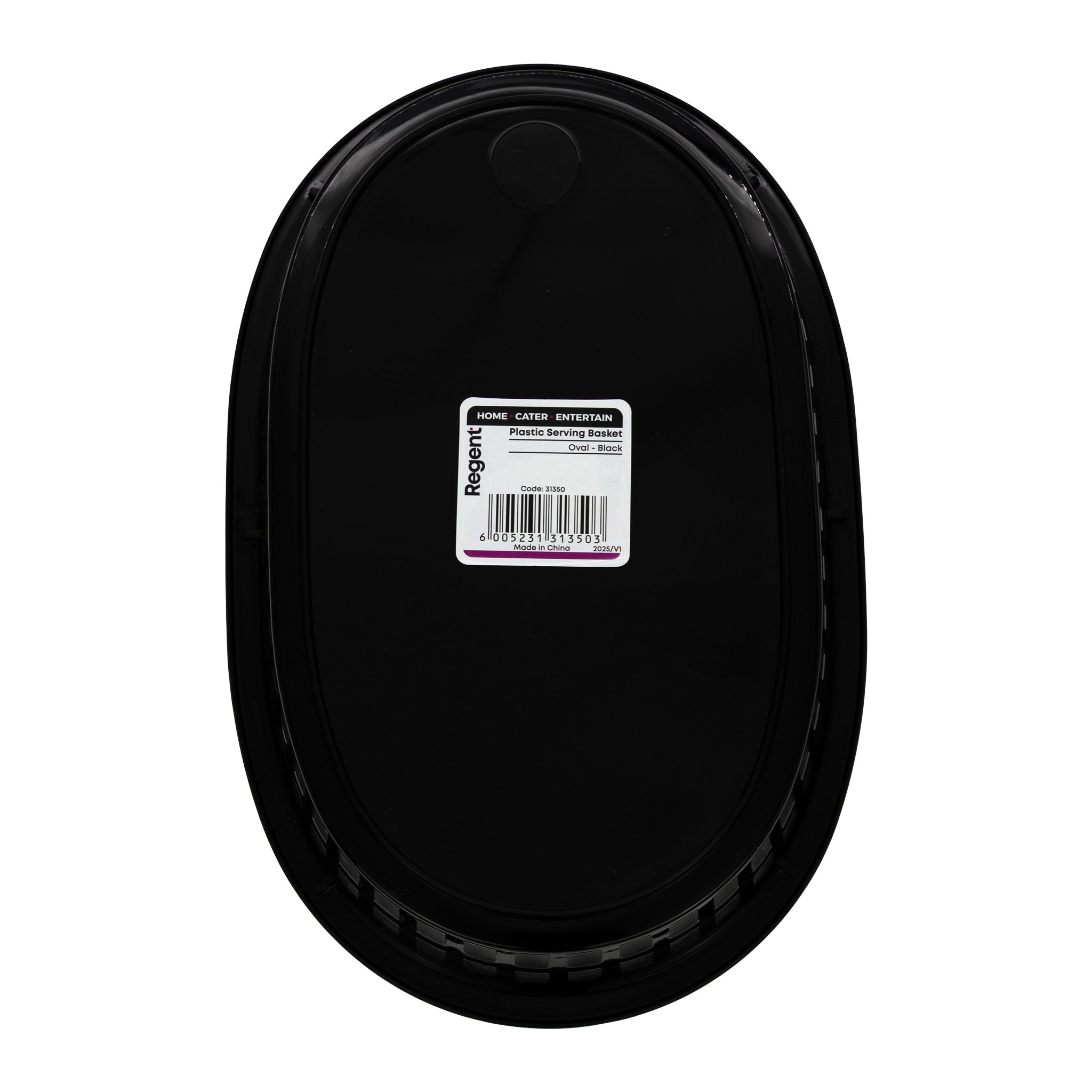 REGENT CATERING PLASTIC SERVING BASKET OVAL BLACK, 270X175MM