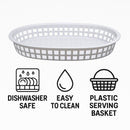 REGENT CATERING PLASTIC SERVING BASKET OVAL WHITE, 270X175MM