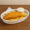 REGENT CATERING PLASTIC SERVING BASKET OVAL WHITE, 270X175MM