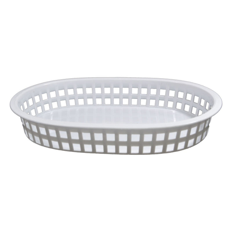 REGENT CATERING PLASTIC SERVING BASKET OVAL WHITE, (270X175X30MM)