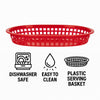 REGENT CATERING PLASTIC SERVING BASKET OVAL RED, 270X175MM