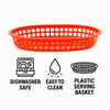 REGENT CATERING PLASTIC SERVING BASKET OVAL RED, 270X175MM