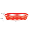 REGENT CATERING PLASTIC SERVING BASKET OVAL RED, (270X175X30MM)