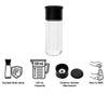 REGENT GLASS BOTTLES WITH CERAMIC GRINDERS AND BLACK LIDS 2PK, 120ML