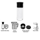 REGENT GLASS BOTTLE WITH CERAMIC GRINDER AND BLACK LID 2PK, 120ML
