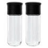 REGENT GLASS BOTTLES WITH CERAMIC GRINDERS AND BLACK LIDS 2PK, 120ML