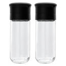 REGENT GLASS BOTTLE WITH CERAMIC GRINDER AND BLACK LID 2PK, 120ML