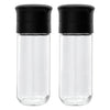 REGENT GLASS BOTTLE WITH CERAMIC GRINDER AND BLACK LID 2PK, 120ML