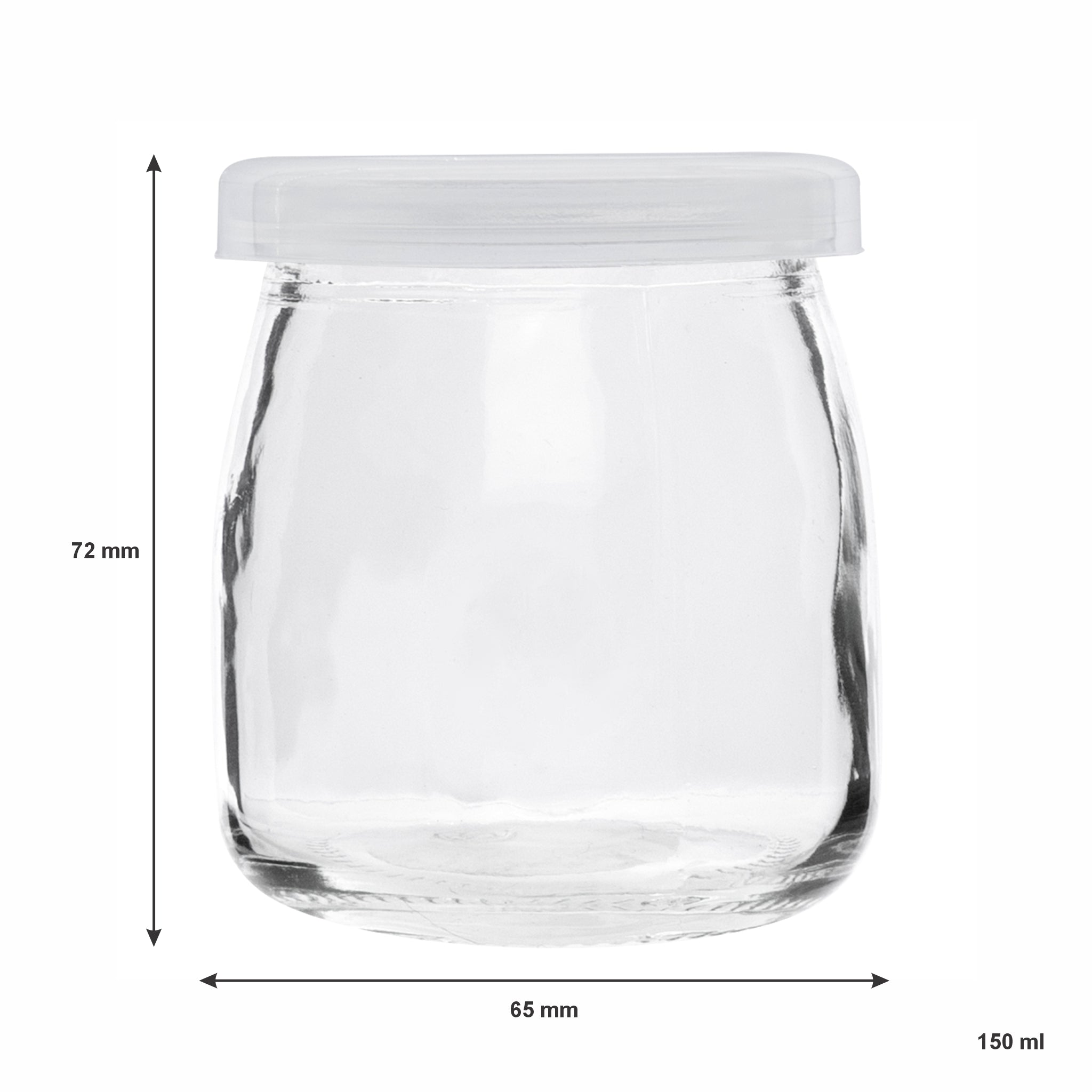 REGENT YOGHURT JAR WITH PLASTIC LID, 150ML