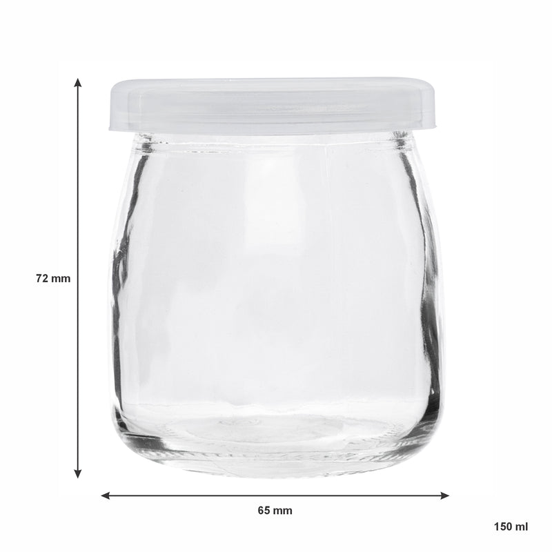 REGENT YOGHURT JAR WITH PLASTIC LID, 150ML (65MM DIAX72MM)