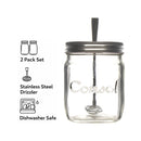 REGENT GLASS JAR WITH STAINLESS STEEL HONEY DRIZZLER 2PK SET, 500ML