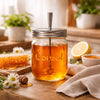 REGENT GLASS JAR WITH STAINLESS STEEL HONEY DRIZZLER 2PCS SET, 500ML