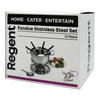 REGENT COOKWARE FONDUE SET WITH BURNER & 6 FORKS STAINLESS STEEL