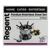 REGENT COOKWARE FONDUE SET WITH BURNER & 6 FORKS STAINLESS STEEL