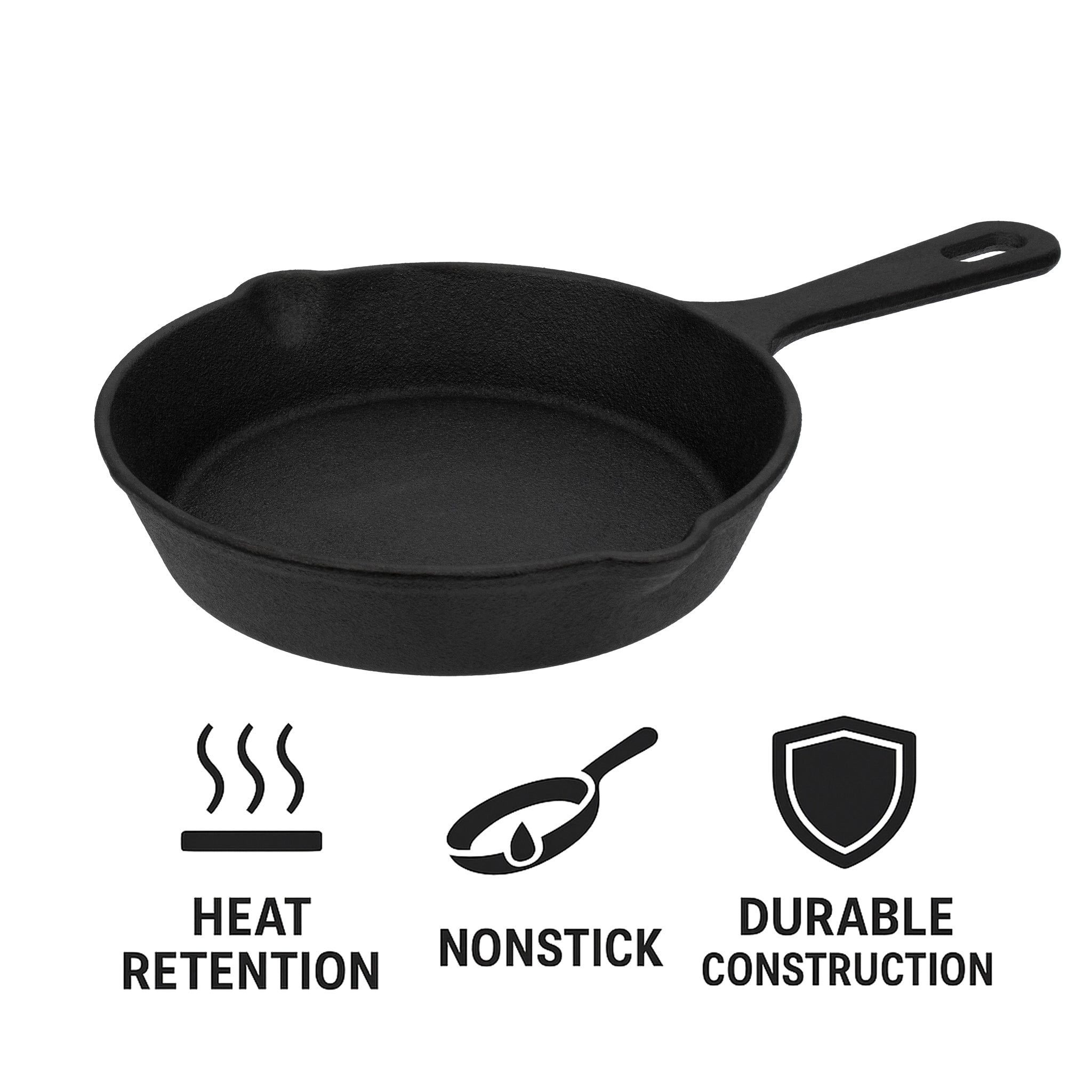 REGENT COOKWARE CAST IRON FRYING PAN, 140MM DIAX30MM