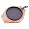REGENT COOKWARE CAST IRON FRYING PAN WITH WOODEN BOARD, (260/158MM DIAX15MM)