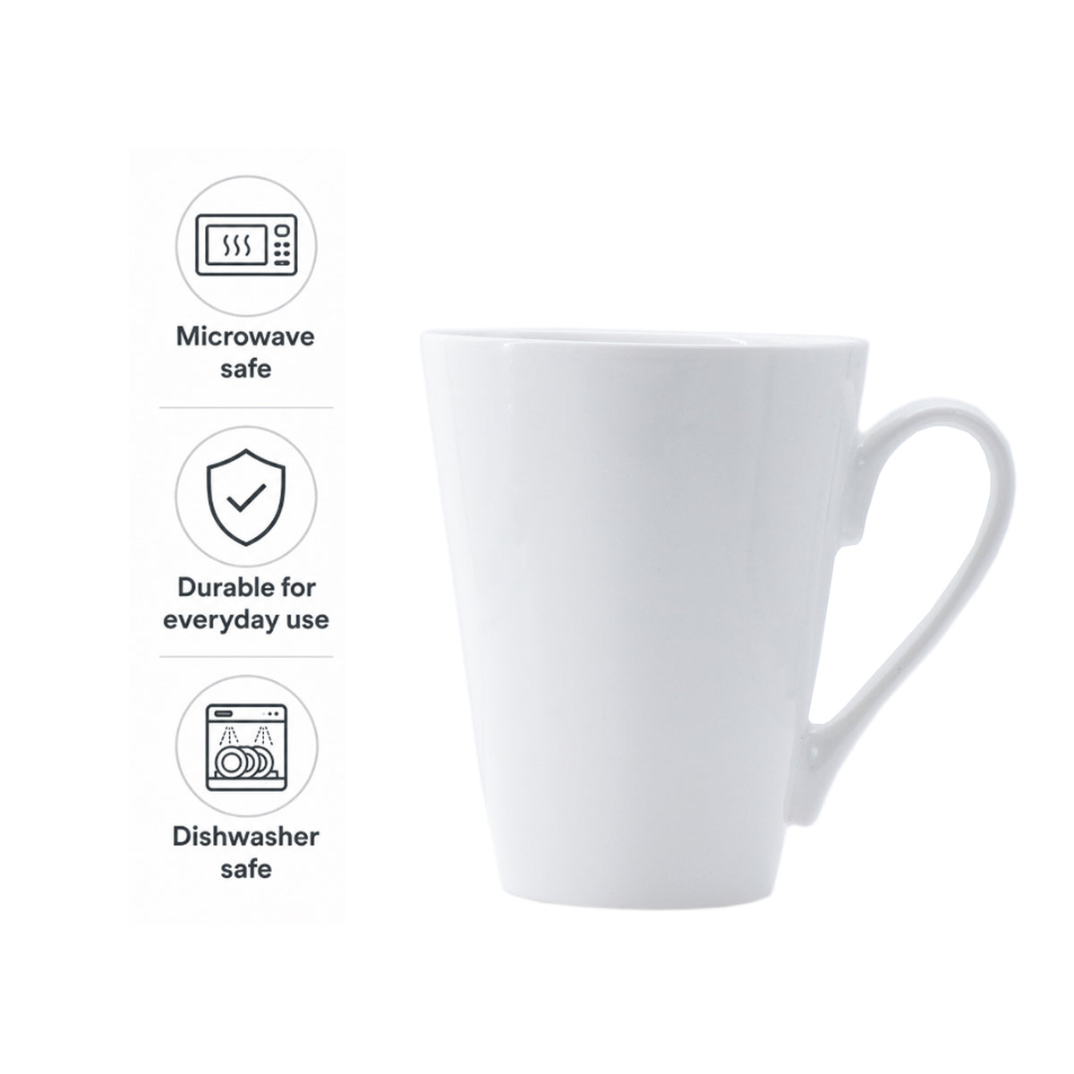 REGENT V-SHAPE NBC WHITE COFFEE MUG, 320ML