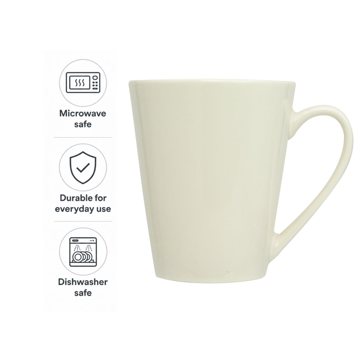 REGENT V-SHAPE NBC WHITE COFFEE MUG, 320ML