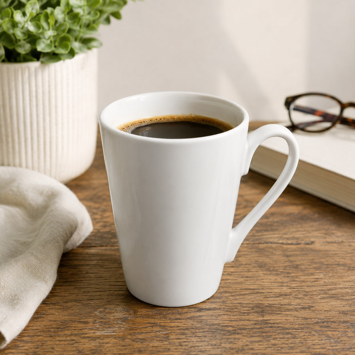 REGENT V-SHAPE NBC WHITE COFFEE MUG, 320ML