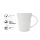 REGENT TRUMPET SHAPE NBC WHITE COFFEE MUG, 380ML