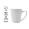 REGENT V-SHAPE WHITE COFFEE MUG, 380ML