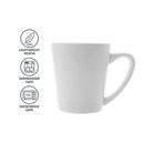 REGENT V-SHAPE WHITE COFFEE MUG, 380ML