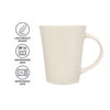 REGENT V-SHAPE WHITE COFFEE MUG, 380ML