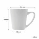 REGENT V-SHAPE WHITE COFFEE MUG, 380ML