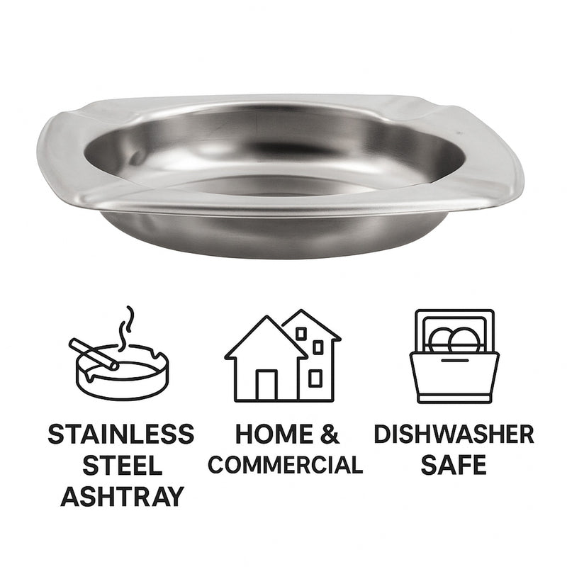 REGENT ASHTRAY SQUARE STAINLESS STEEL, 110MM
