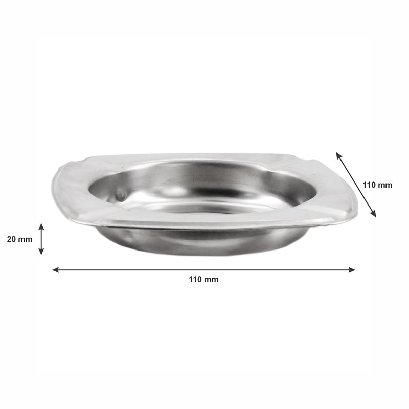 REGENT ASHTRAY SQUARE STAINLESS STEEL, 110MM