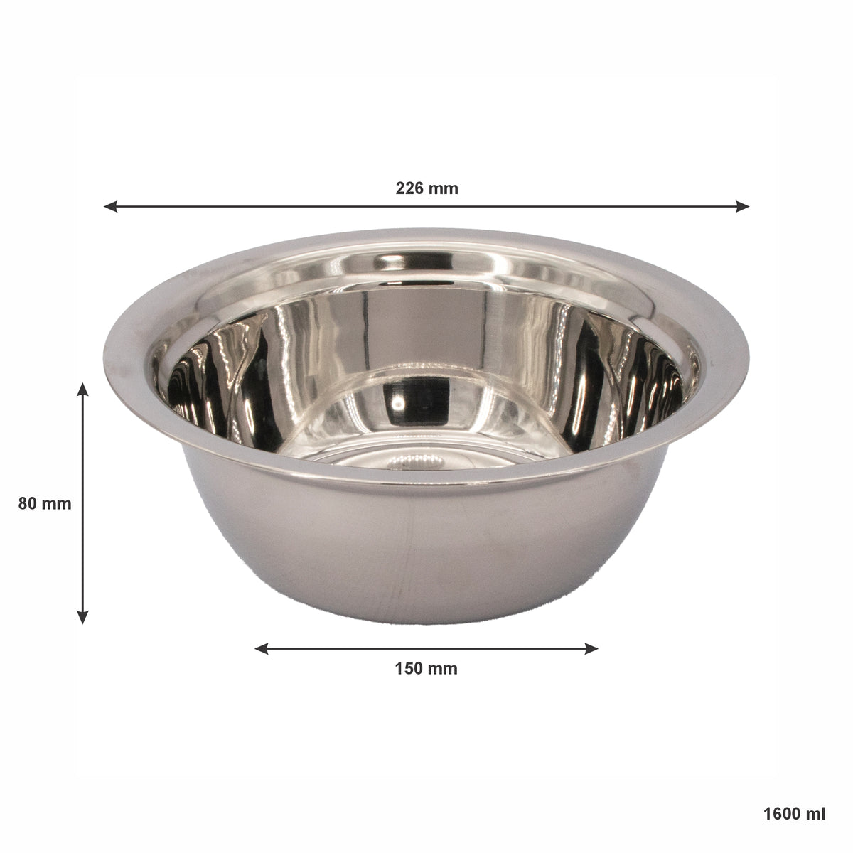 REGENT DEEP MIXING BOWL STAINLESS STEEL, 1.6L