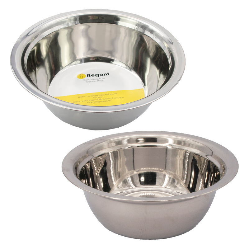 REGENT DEEP MIXING BOWL STAINLESS STEEL, 1.6LT (226MM DIAX80MM)
