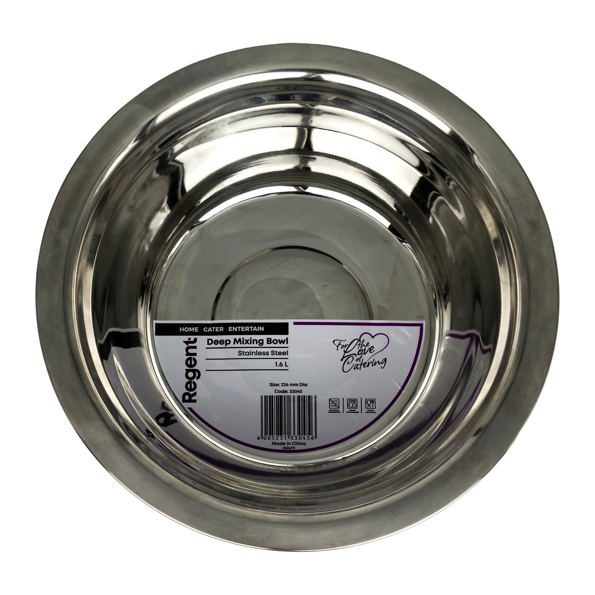 REGENT DEEP MIXING BOWL STAINLESS STEEL, 1.6L