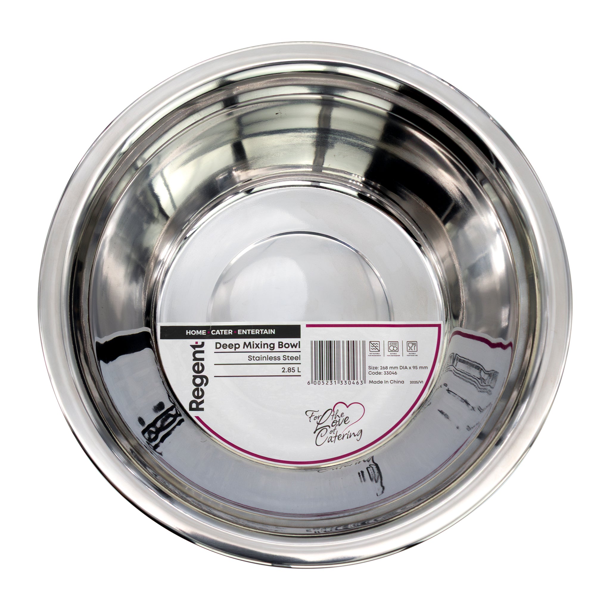 REGENT DEEP MIXING BOWL STAINLESS STEEL, 2.85L